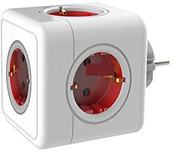 Tira de protección contra sobretensiones Enchufe de tira de alimentación USB interruptor de filtro de red eléctrica + enchufe tipo C adaptador de extensión de salida inteligente en T ( Color : E01-red
