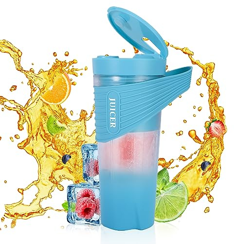 Frullatore portatile per frullati e frullati 4000mAh tipo C ricaricabile 460ml frullatore personale con 6 lame affilate ad alte prestazioni 22000rpm tazza spremiagrumi da viaggio palestra