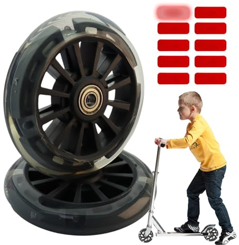 2 ruedas de repuesto intermitentes de 120 mm, 10 unidades, silenciosas, duraderas, para scooters y scooters eléctricos