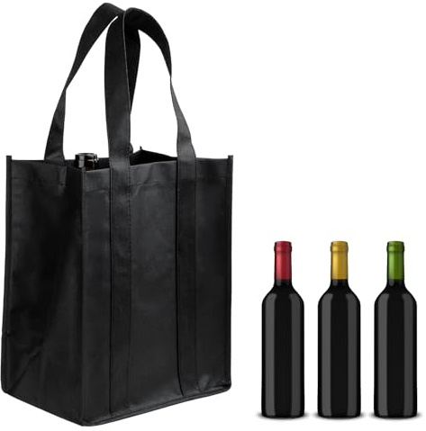 Sliverdew Wine Bag for 6 Bottles Wine Carrier Tote Reusable Wine Travel Bags Portable Wine Gift Bag Wine Bottle Holder Bag with Handle for Storing Carrying Wine Beer Champagne