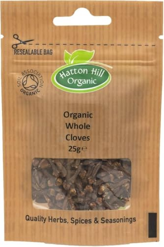 Organic Whole Cloves 25g by Hatton Hill Organic | Warm, Aromatic Spice Buds • Ideal for Baking, Curries & Mulled Drinks