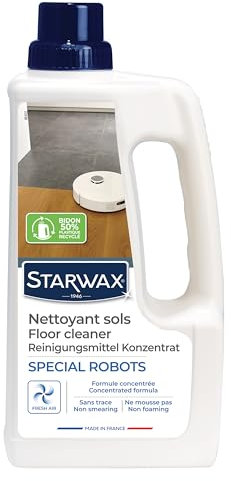 STARWAX - Nettoyant Multi-Sols spécial Robots - Usage pour tous les robots lavants - Nettoyage sans trace - Sans rinçage - Sèchage rapide- Parfum brise marine - Fabrication Française - 1L