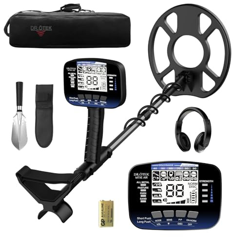 DR.ÖTEK Detector de Metales Profesional para Adultos y Niños, Impermeable para Oro con Modos Pinpoint y Terreno, Emparejamiento Rápido, 6 Modos, Alta Precisión, Ligero y Fácil de Usar,Azul