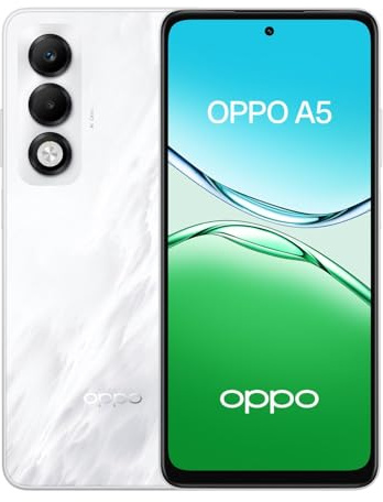 OPPO A5, Smartphone Android, 6 Go RAM + 128 Go, Déverrouillé, Mist White