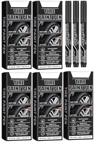 Rotulador De Pintura Para Neumáticos Marcador Pintura Negro Secado Rápido Resistente Agua Para Reparación Arañazos Marcador Negro 15 Uds.
