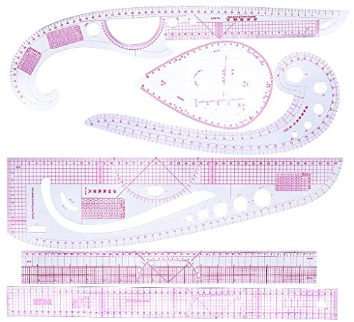 Clothes Fashion Ruler, 6Pcs French Metric Ruler Curve Curved Rulers, for