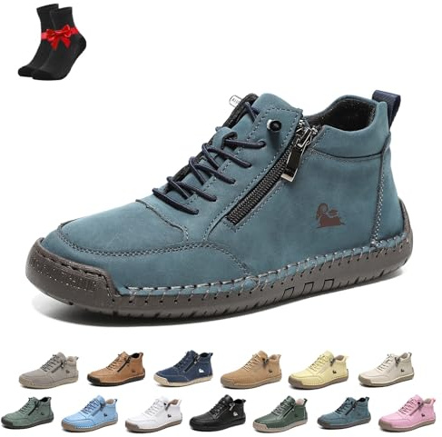 Handgjorda Handgjorda Ortopediska Sköna Läderskor För Unisex Läderskor Med Dragkedja I Sidan Mjuka Ortopediska Träningsskor