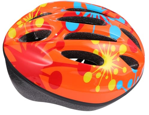 Casco de Seguridad para Ciclismo y Patinete Infantil Naranja Ventilación | Casco Deportivo para Niña, Diseño Transpirable Pvc y Esponja, para Ciclismo y Scooter