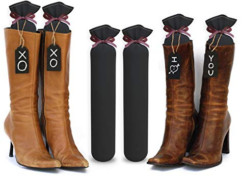 My Boot Trees - Boot Shaper Stands for Closet Organization - Keeps Them Shaped Properly - Many Patterns to Choose from - 1 Pair (Black)