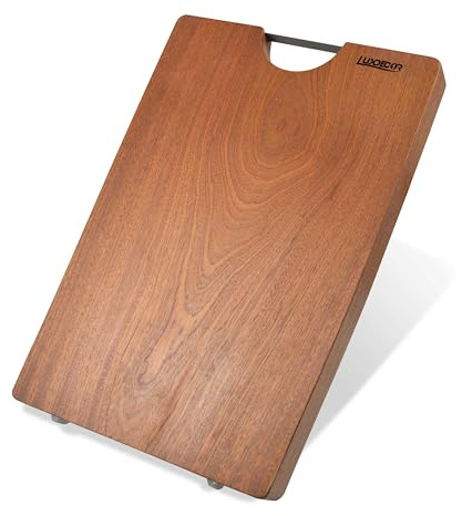 Solid Wood Cutting Board One Piece Cutting Boards Made of Entire Piece Sapele Wood, Hardwood Cutting Board Heavy Duty 15 * 11 * 1 In (No Glue)