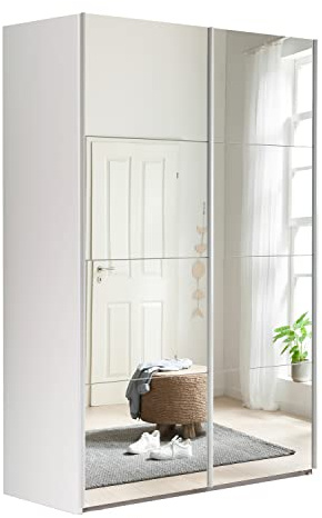 Composad | Armadio della Linea SYSTEMA, Armadio a 2 Ante Scorrevoli con Ante a Specchio, Camera da letto, (LxAxP) 150x223x67 cm, Colore Bianco, Made in Italy