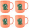 WHOLE HOUSEWARES Dinosaur Mugs for Kids - Set of 4 Plastic Mug in Assorted Colors - Dino Cups Table Decorations for Themed Parties - Dinosaur Party Favors, Dinosaur Gifts for Boys and Girls