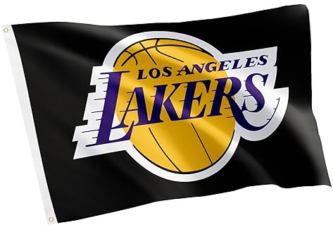 Desert Cactus Los Angeles LA Lakers Flagge NBA National Basketball Association, 100 % Polyester, für drinnen und draußen, 90 x 152 cm (Flagge L)