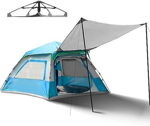 Overmont Automatica Tenda da Campeggio con telone - 3-4 Persone Ultralight Portatile Grande Tende - Installazione Semplice Impermeabile Antivento Anti UV - per Famiglia Campeggio Escursioni