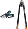Makita DUC101Z Akku-Astsäge 18V (ohne Akku, ohne Ladegerät) & Fiskars Bolzenschneider, Bis zu 30% mehr Kraft, Länge 61 cm, Stahl/Kunststoff, Schwarz/Orange, PowerGear, 1027214
