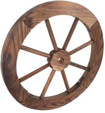 PRETYZOOM Decorazione Murale Vintage a Forma Di Ruota Di Carro in Legno 16 Pollici Ornamento Rustico Da Parete Per Casa Ufficio Matrimonio Bar