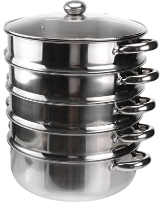 Zerodeko Large Capacity Steaming Pot 30cm Steamers for Cooking Stock Pot Basket for Big Family Gathering