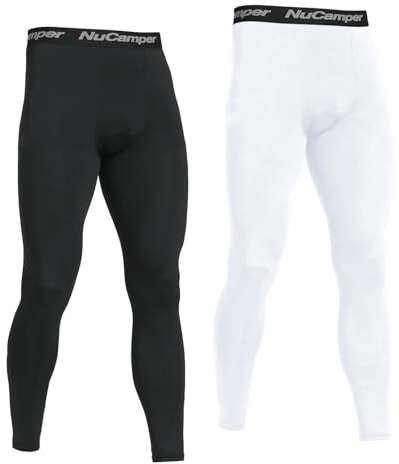 NuCamper Pantalons de Compression de Running Homme, Collants de Sport Leggings de Base Layer, Pantalon Long Athlétique à Séchage Rapide pour Basketball Fitness Jogging Cyclisme