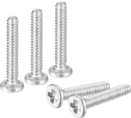 sourcing map M1-0,25 x 6 mm 20 viti a testa rotonda piatta in acciaio inossidabile 304 Phillips Drive Viti di fissaggio hardware per il collegamento di mobili