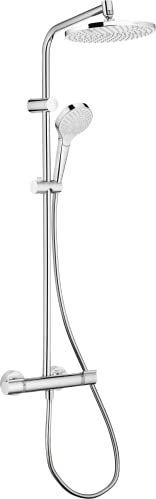 Hansgrohe 26758400 MySelect S 240-Columna de Ducha con Grifo termostático, Acabado Cromado, Blanco Cromo