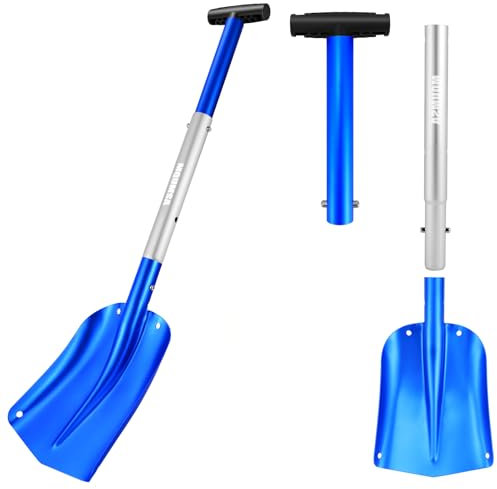 KAMINUO Portable Colorful Telescopic Aluminum Car Adjustable Extended Edition Snow Shovel (blue)