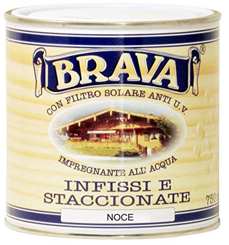 Brava ISN7 Impregnante per Legno all'Acqua, Noce, 750 ml