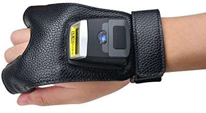 Posunitech Handschuh-Barcode-Scanner 2D GS02 tragbarer Scannerleser IP65-Touch-Scanning NFC 2D-QR-Code-Scanner zur Bestandsunterstützung Mehrsprachig für Lager, Fertigung, Versand