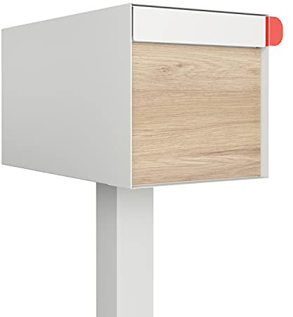 Bravios - Buzón de pie, diseño americano, color blanco