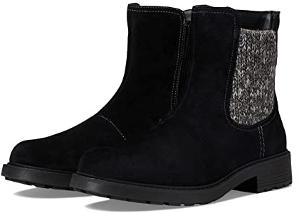 Clarks Stivale da Donna Teresa Fashion, Camoscio Nero, 40.5 EU