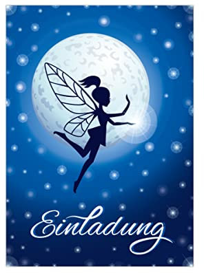 Junapack 12 Einladungskarten zum Kindergeburtstag Mädchen Fee