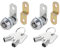 DRELD 2 Set Röhrenförmige Nockenschlösser 17mm mit 4 Schlüsseln Tubular Cam Lock mit 2 Riegelzähne Gewinde-Nockenschloss für Schublade Schrank (Silber, gegenseitig aufschließen)