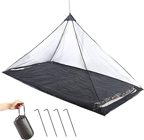 Aoreun Campingzelt Moskitonetz, moskitonetz Reise mit Reißverschluss, Mückennetz Outdoor mit Tragetasche, Leicht Insektenschutz für Reise Wandern Garten Camping Angeln Outdoor 220 x 120 x 100 cm