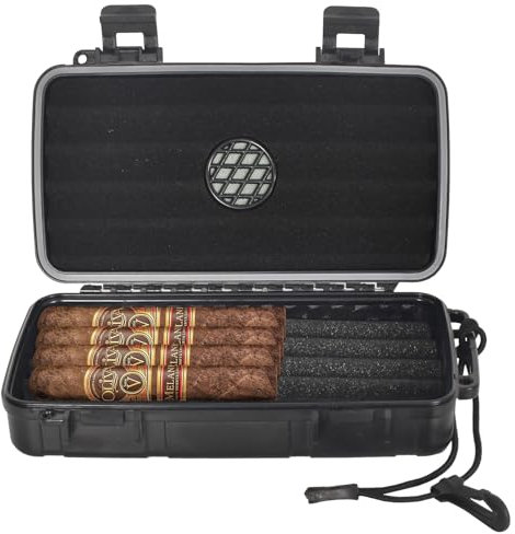Zigarren Humidor Wasserdichter, Zigarren Humidor Reise Travel Case, Zigarren Reise Humidor Box, Tragbarer Humidor mit Eingebauter Befeuchterscheibe, Multifunktionale Zigarren Zubehör Organizer-Box