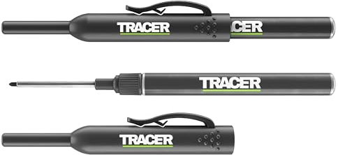 Tracer Lot de 2 marqueurs à pointe longue pour marquage des trous profonds avec étui et clip intégré pour pantalon/chemise