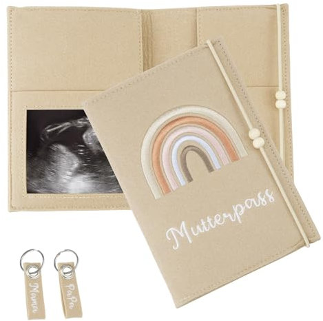 LPZMPZ Mutterpass für Schutzhülle aus Filz mit Fächern, Mutterkindpasshülle Österreich, Deutschen Hülle Mutterpass zur Aufbewahrung von Ultraschallbild, Impfpass, Versichertenkarte usw