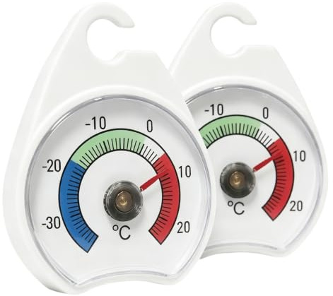 2 Pcs Fridge Thermometer Uk,Freezer Dial Gauge Refrigerator Food Temperature Sensor Cold External Termometro Thermostat Thermometers,for Kitchen Restaurants Bars Coffee Cafes Error Range: ±2 Degrees