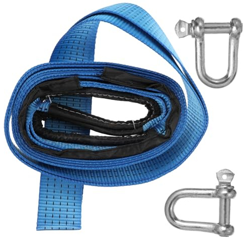 ZUNOXAZ Cuerda de Remolque para Coche Toneladas Nylon Reforzado con Cinta Reflectante Resistente para Emergencia y Rescate Vehicular Color Aleatorio Color Aleatorio