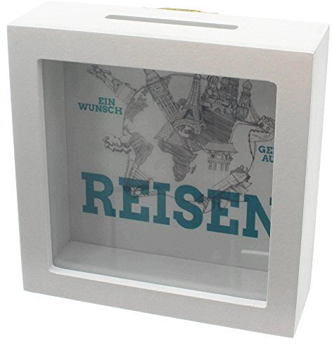 Michel Toys Spardose A Wish Geht Auf Reisen aus Holz