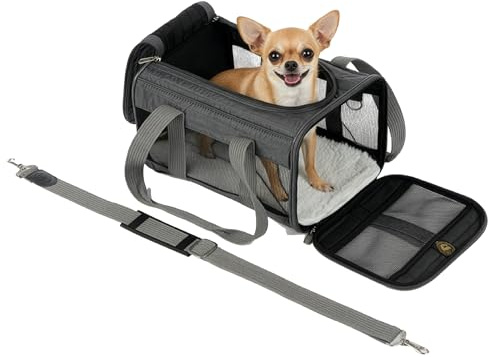 Sherpa Genuine Deluxe Pet Carrier – Compagnia Aerea Approvato e garantito a Bordo – Grigio Antracite, Piccolo
