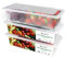 Fridge Organiser with Lids, SILIVO Food Storage Containers with Draining Grid, Fridge Organiser for Storing Fresh Fruit, Vegetable and Cheese (3 x 1.5L)