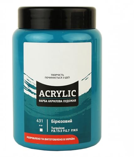 7 Artists Acrylfarbe Türkis 400 ml – Hochdeckende Blau Acryl für Holz, Leinwand, Ton & Stein Bemalen | Einzelne Acrylic Paint | Acryl Farbe für Basteln & Malen | Acrylfarben Einzeln