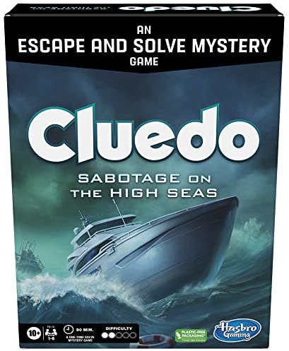 Cluedo Sabotage on the High Seas, Escape Room, Cooperative Family & Mystery Games for 1 to 6 Players, for Boys and Girls 10+ Years Old, Hasbro Gaming