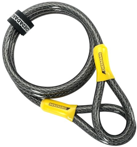 Schlaufenkabel, 4FT X 10mm Sicherheitskabel Stahlseil, Vinylbeschichteter Schnittfestes Geflochtener Stahl mit Versiegelten Schlaufenenden, Stahlkabel (Gray)