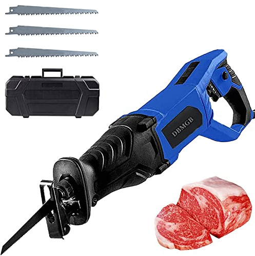 BAOSHIDAER Electric Bone Saw Commercial Butcher Bone and Meat Saw, Butcher Bone Band Saw for Cutting Frozen Meat, Bones and Bacon, 6 Speed Adjustable, Portable and Powerful