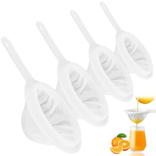 Sieb Filter, Sieb Fein Mit Griff, 400/300 /200/100 Mesh Küchensieb Kunststoff, Ultrafeines Trichterfilter Haushaltssieb Handsieb, Kleines Passiersieb für Saft Milch Kaffee Sojamilch