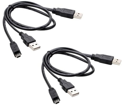 KHZen 5 Pouces pour Doubler USB Câble Masculin pour Le Disque Dur Externe DVDs Player Data Transfer PVC Cable USB Splitter USB