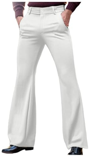 Disco Pantalon À Pattes D'éléphant Homme Années 60, Déguisement Pantalon évasé Slim des Années 70, Pantalon à Pattes d'eph, Disco Fever, Carnaval Pantalon Cargo Homme Casual Coupe Ajustée Vêtements