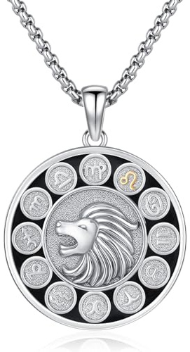KQ&TTENG stjärntecken halsband 925 sterlingsilver tolv stjärnbild hänge halsband horoskop smycke astrologi jul födelsedag för män kvinnor, Sterlingsilver