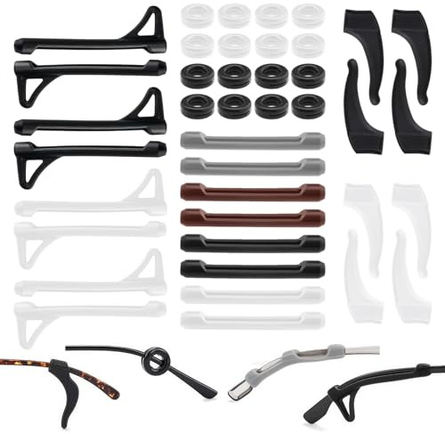 Arvoni 20 Pairs Anti Slip Glasses Grips, Silicone Glasses Ear Grips, Eyeglass Ear Hook Universal, Eyeglasses Retainers，Soft Glasses Retainer Ear Cushions for Eyeglasses Sunglasses Reading Glasses