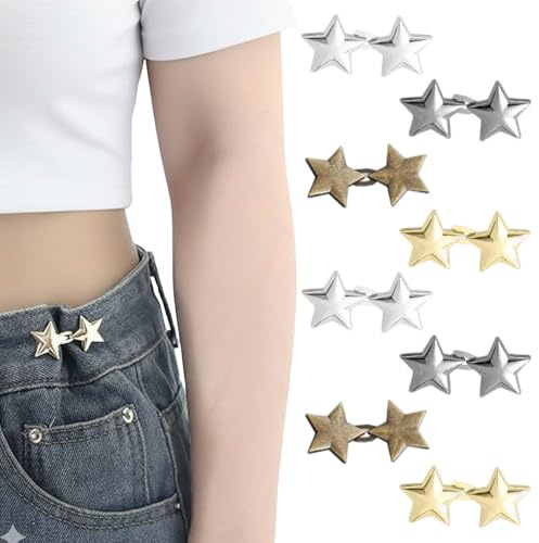 CXNXFD 8 par byxclips för att göra byxorna tajtare, byxknappar för att göra byxorna tajtare, jeansknappnålar, justerbara jeansknappar för byxor, jeans, damer